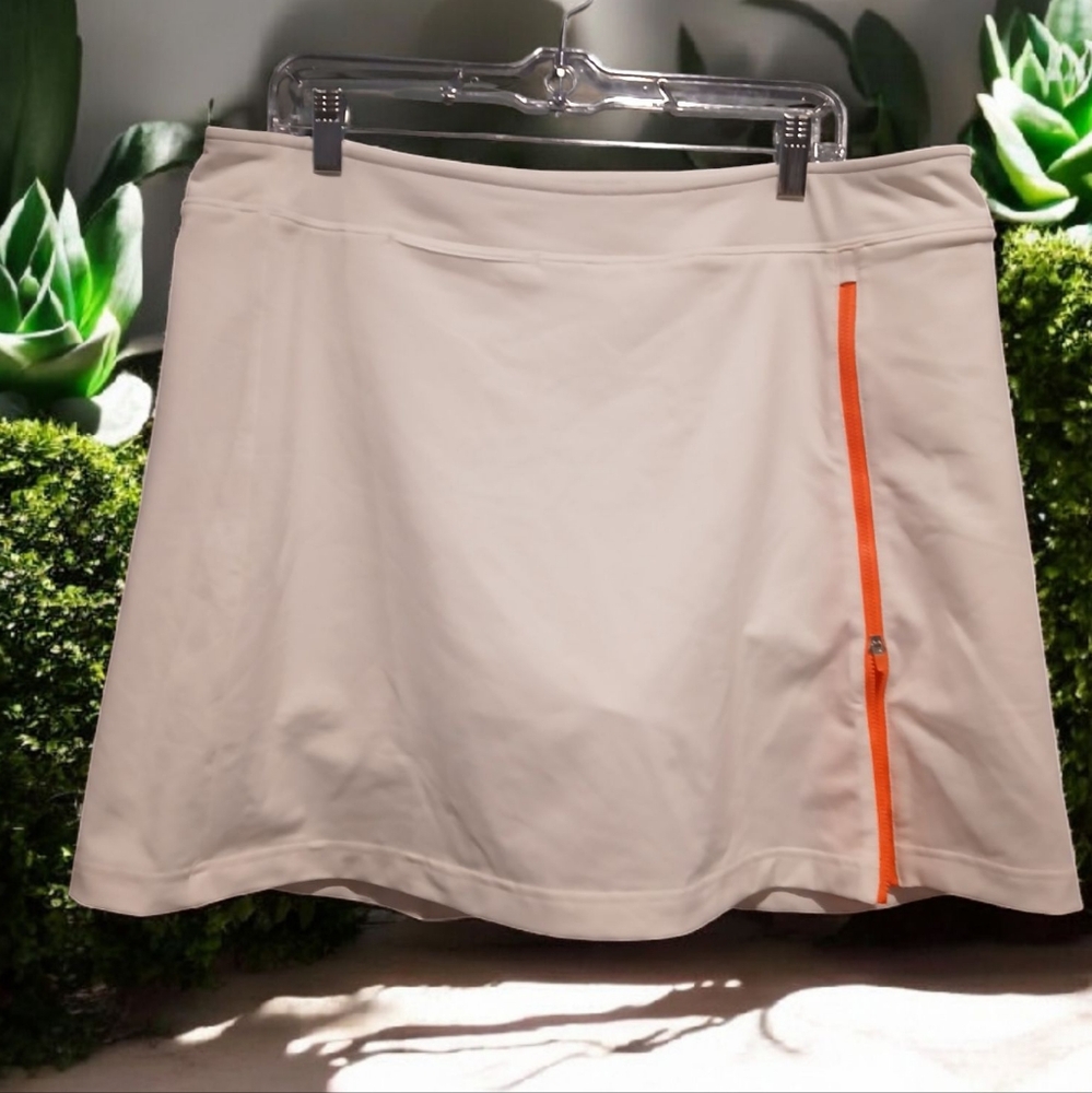 Slazenger White Orange Skort Skirt Shorts Sport Athletic Womans XL NWT